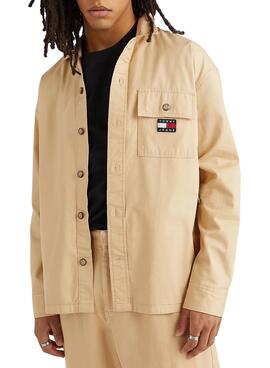 Sobrecamisa Tommy Jeans Classic Solid Beige Hombre