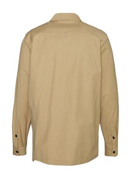 Camisa Calvin Klein Utility Cargo Camel Hombre