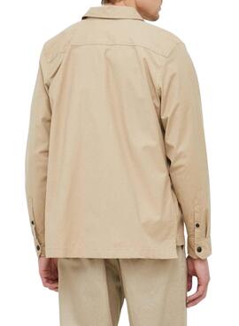 Camisa Calvin Klein Utility Cargo Camel Hombre