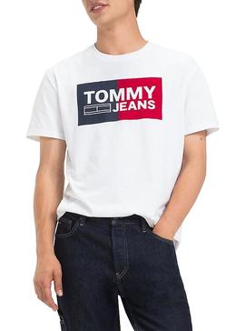 Camiseta Tommy Jeans Essential Split Blanco Hombre
