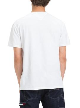 Camiseta Tommy Jeans Essential Split Blanco Hombre