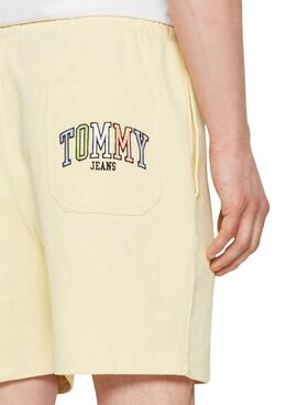 Bermuda Tommy Jeans College Pop Amarillo Hombre