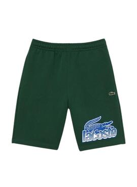 Bermudas Lacoste Felpa Verde para Hombre