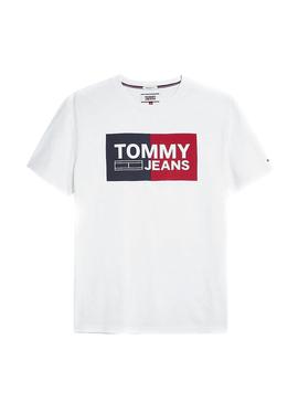 Camiseta Tommy Jeans Essential Split Blanco Hombre