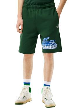 Bermudas Lacoste Felpa Verde para Hombre