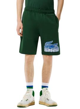 Bermudas Lacoste Felpa Verde para Hombre