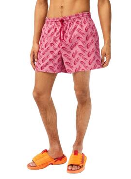 Bañador Lacoste Vintage Rosa para Hombre