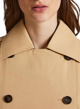 Gabardina Pepe Jeans Marla Beige para Mujer