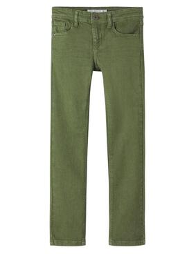 Pantalón Name It Theo Slim Verde para Niño