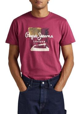 Camiseta Pepe Jeans Melbourne Rojo para Hombre