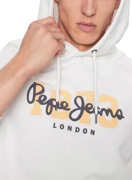 Sudadera Pepe Jeans Meier Hoodie Blanco Hombre