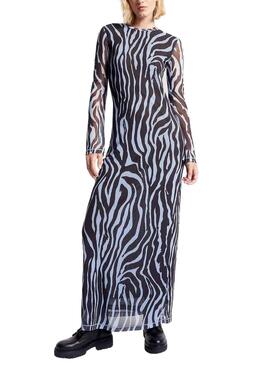 Vestido Tommy Jeans Zebra Maxi Azul para Mujer