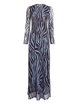 Vestido Tommy Jeans Zebra Maxi Azul para Mujer