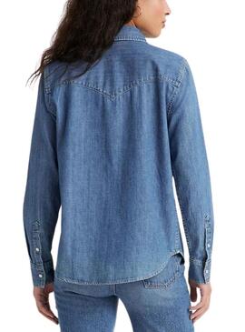 Camisa Levis Iconic Western Essential Azul Mujer