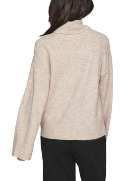 Jersey Vila Vivimalina Rollneck Beige para Mujer