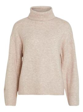 Jersey Vila Vivimalina Rollneck Beige para Mujer