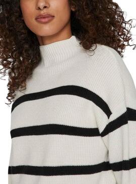 Jersey Vila Viril MockNeck Blanco para Mujer