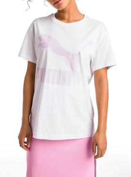 Camiseta Puma Classics Logo Rosa Mujer