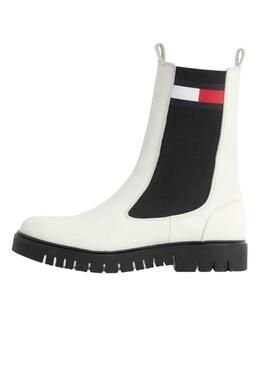 Botines Tommy Jeans Long Chelsea Blanco Mujer