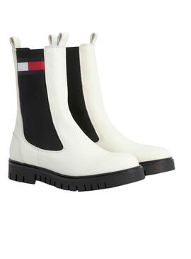Botines Tommy Jeans Long Chelsea Blanco Mujer