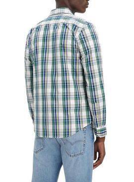 Camisa Levis Battery Cuadros Verde para Hombre