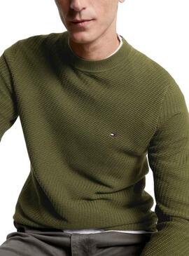 Jersey Tommy Hilfiger Rectangular Verde Hombre