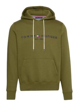 Sudadera Tommy Hilfiger Logo Hoody Verde Hombre