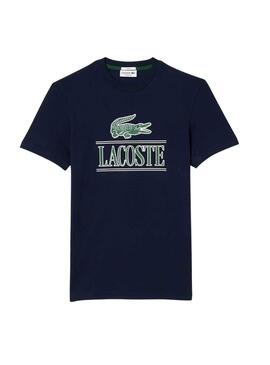 Camiseta Lacoste Runs Large Marino Hombre Mujer