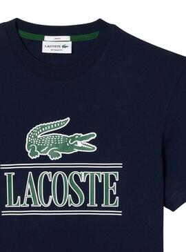 Camiseta Lacoste Runs Large Marino Hombre Mujer