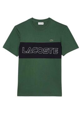 Camiseta Lacoste Color Block Verde para Hombre