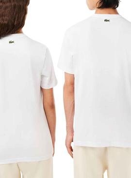 Camiseta Lacoste Efecto 3D Blanco Hombre Mujer
