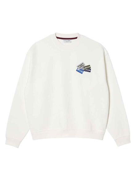 Sudadera lacoste blanca cheap hombre