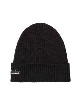 Gorro Lacoste Bonnet Punto Negro para Mujer Hombre