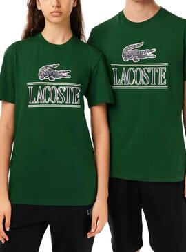 Camiseta Lacoste Runs Large Verde Hombre Muje