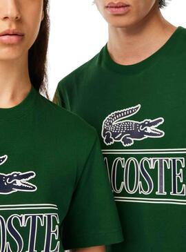 Camiseta Lacoste Runs Large Verde Hombre Mujer