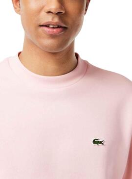 Sudadera Lacoste Algodón Cepillado Rosa Hombre