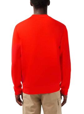 Sudadera Lacoste Algodón Cepillado Rojo Hombre