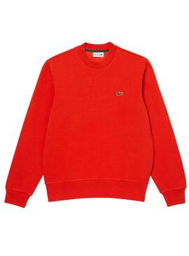 Sudadera Lacoste Algodón Cepillado Rojo Hombre