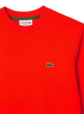 Sudadera Lacoste Algodón Cepillado Rojo Hombre