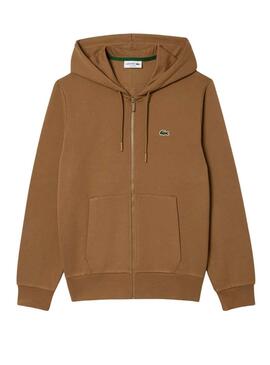 Sudadera Lacoste Cremallera Marrón para Hombre