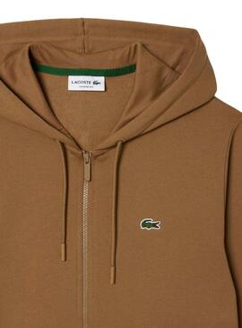 Sudadera Lacoste Cremallera Marrón para Hombre