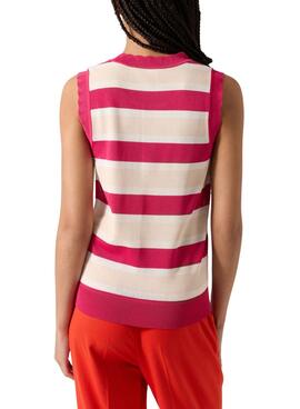 Top Naf Naf Sin Mangas Rosa para Mujer