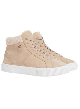 Zapatillas Tommy Hilfiger Vulc Suede Beige Mujer