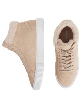 Zapatillas Tommy Hilfiger Vulc Suede Beige Mujer