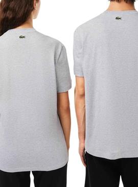 Camiseta Lacoste Runs Large Gris Hombre Mujer