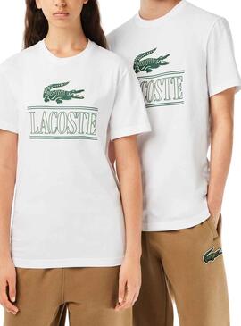 Camiseta Lacoste Runs Large Blanco Hombre y Mujer