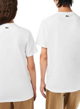 Camiseta Lacoste Runs Large Blanco Hombre y Mujer