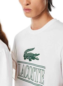 Camiseta Lacoste Runs Large Blanco Hombre y Mujer