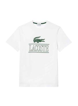 Camiseta Lacoste Runs Large Blanco Hombre y Mujer