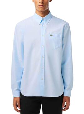 Camisa Lacoste Casual Oxford Azul para Hombre